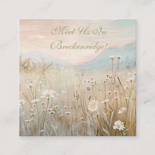 Mountain Wildblume Garden Wedding Details Card Begleitkarte (Vorderseite)