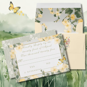 Mountain Wildblume Garden Wedding RSVP Card Karte
