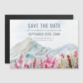 Mountain Wildblume Meadow Wedding Save the Date Magneteinladung (Vorne/Hinten)