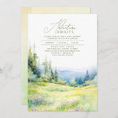 Mountain Wildblumen Adventure erwartet Kinderdusch Einladung (Vorne/Hinten)