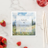 Mountain Wildflower Floral Meadow Wedding Serviette (Beispiel)