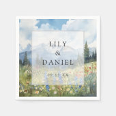 Mountain Wildflower Floral Meadow Wedding Serviette (Vorderseite)