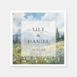 Mountain Wildflower Floral Meadow Wedding Serviette