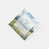 Mountain Wildflower Floral Meadow Wedding Serviette (Ecke)