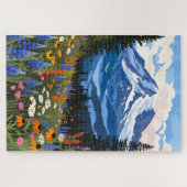 Mountain Wildflower Meadow Puzzle - Alpine Lake La (Horizontal)