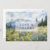 Mountain Wildflowers Floral Meadow Wedding Photo Dankeskarte (Vorne/Hinten)