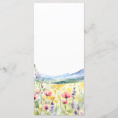 Mountain Wildflowers Meadow Modern Floral Wedding Menükarte (Rückseite)