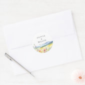 Mountain Wildflowers Meadow Modern Floral Wedding Runder Aufkleber (Umschlag)