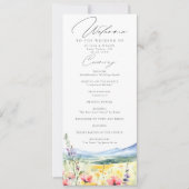 Mountain Wildflowers Meadow Modern Wedding Program (Vorderseite)