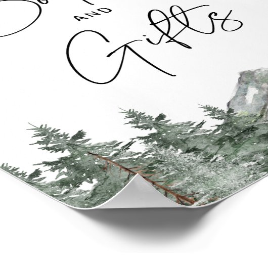 Mountain Winter Baby Duschbücher und Geschenke Sch Poster (Ecke)