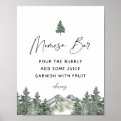 Mountain Winter Baby Dusche Momosa Bar Sign Poster (Vorne)