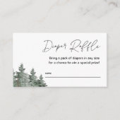 Mountain Winter Baby Dusche Windeln Raffle Cards Begleitkarte (Vorderseite)