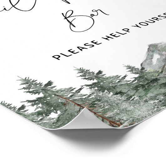 Mountain Winter Baby Shower Trail Mix Bar Sign Poster (Ecke)