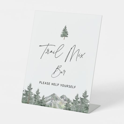 Mountain Winter Baby Shower Trail Mix Bar Sockelschild (Vorderseite)