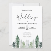 Mountain Winter Elegante Hochzeit Einladung