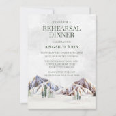 Mountain Winter Forest Rustic Rehearsal Dinner Einladung (Vorderseite)