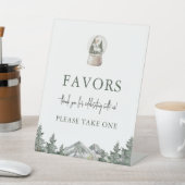 Mountain Winter Onederland Geburtstag Gunst-Zeiche Sockelschild (In SItu)