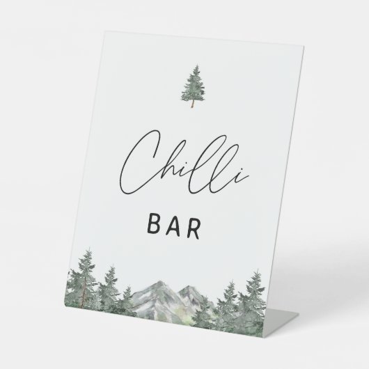 Mountain Winter Party Dusche Chili Bar Sockelschild (Vorderseite)