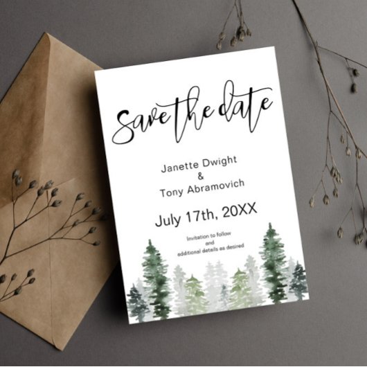 Mountain Winter Save the Date Einladung