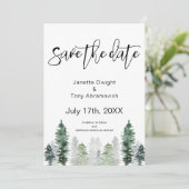 Mountain Winter Save the Date Einladung (Stehend Vorderseite)