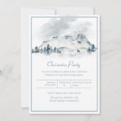 Mountain Winter Scene Weihnachtsfest Party Einladung (Vorderseite)