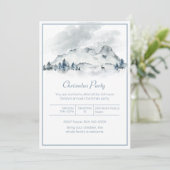 Mountain Winter Scene Weihnachtsfest Party Einladung (Stehend Vorderseite)