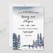 Mountain Winter Wedding Card Save the Date Einladung (Vorderseite)