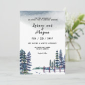 Mountain Winter Wedding Card Save the Date Einladung (Stehend Vorderseite)