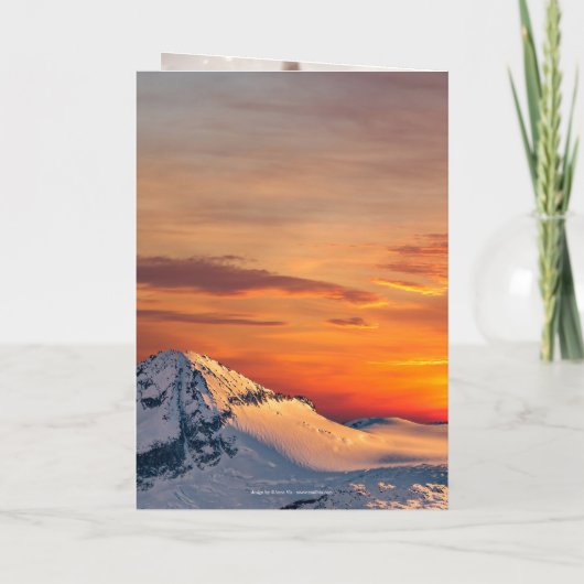 Mountain Winter Wedding Foto Dankeschön Karte (Rückseite)