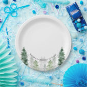 Mountain Winter Wedding  Pappteller (Party)