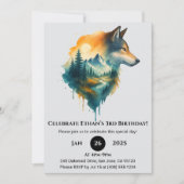Mountain Wolf Birthday Einladung (Vorderseite)