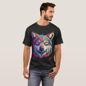 Mountain Wolf Face Kunst, Dichtung und Musik T-Shirt (Vorne ganz)