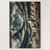 Mountain Wolf Pack, Wolf Familie, Wildnis Puzzle (Vertikal)