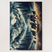 Mountain Wolf Pack, Wolf Familie, Wildnis Puzzle (Vertikal)