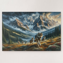 Mountain Wolf Pack, Wolf Familie, Wildnis Puzzle