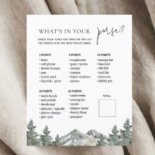 Mountain Woodland Baby Shower Pursuit Game Card