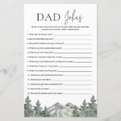 Mountain Woodland Baby Shower Vater Jokes Game (Vorderseite)