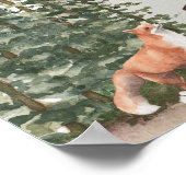 Mountain Woodland forest Animals Baby Dusche Schil Poster (Ecke)