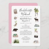 Mountain Woods Bachelorette Wochenende Tour Einladung (Vorne/Hinten)