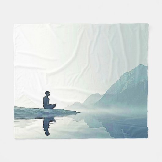 Mountain Zen Friedlich Meditation Design Fleecedecke (Vorderseite (Horizontal))
