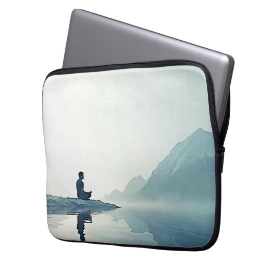 Mountain Zen Friedlich Meditation Design Laptopschutzhülle (Vorderseite Links)