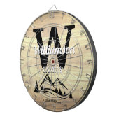 Mountain Zuhause Family Name Personalisierter Dart Dartscheibe (Vorderseite rechts)