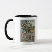 Mountain Zuhause, Idaho - Große Letter Scenes Tasse (Links)