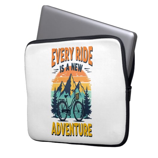 Mountainbike-Abenteuer Laptopschutzhülle (Vorderseite Links)