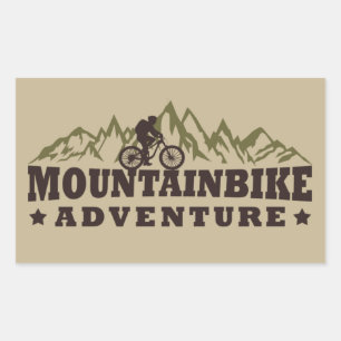 Mountainbike-Abenteuer - Mountainbike Rechteckiger Aufkleber