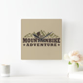 Mountainbike-Abenteuer Quadratische Wanduhr (Zuhause)