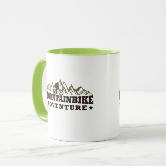 Mountainbike-Abenteuer Tasse (Vorderseite Links)