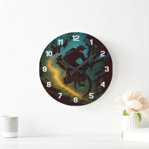 Mountainbike-Abenteuer-Wanddesign Große Wanduhr
