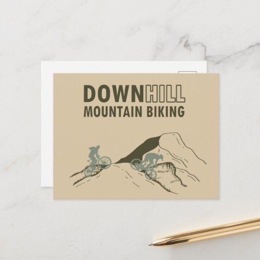 Mountainbike-Abfahrt Feiertagspostkarte (Vorderseite/Rückseite Beispiel)