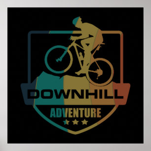 Mountainbike-Abfahrt Vintag Poster